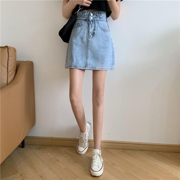 skirts high waist a-line denim skirt female summer style loose and slim short student casual simple hip solid light blue, Black
skirts high waist a-line denim skirt female summer style loose and slim short student casual simple hip solid light blue, Black
