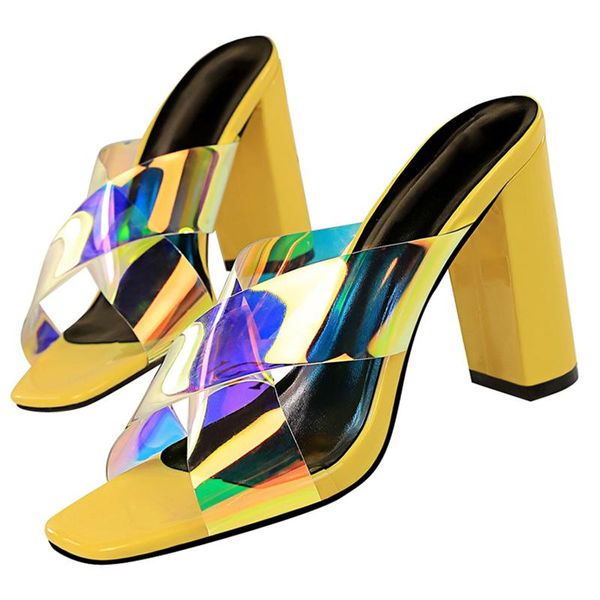 slippers 2021 summer women 9.5cm high heels mules yellow slides peep toe block thick sandals chunky white green punk shoes, Black
slippers 2021 summer women 9.5cm high heels mules yellow slides peep toe block thick sandals chunky white green punk shoes, Black