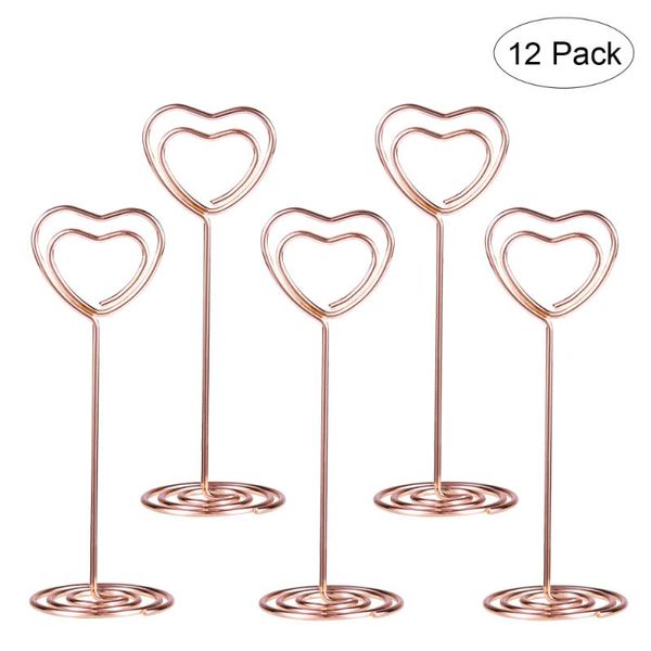 party decoration ounona 12 pcs rose gold heart shape po holder stands table number holders place paper menu clips for weddings (rosy gold)
party decoration ounona 12 pcs rose gold heart shape po holder stands table number holders place paper menu clips for weddings (rosy gold)