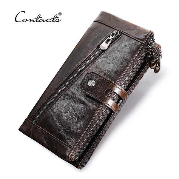 contact's long wallet men genuine leather clutch wallets rfid money bag with phone pocket quality card holder male coin purses, Red;black
contact's long wallet men genuine leather clutch wallets rfid money bag with phone pocket quality card holder male coin purses, Red;black