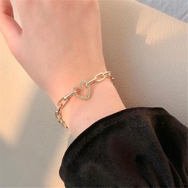 link chain korean style gold color crystal heart-shaped round bracelet party women's bracelets jewelry gifts for friendslink, Black
link chain korean style gold color crystal heart-shaped round bracelet party women's bracelets jewelry gifts for friendslink, Black