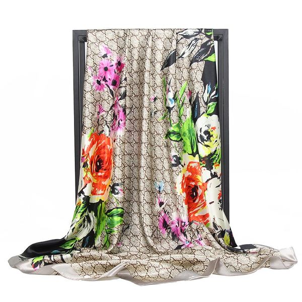 scarves silk scarf women print foulard soie quality female satin shawl hijab square head echarpe designer bandana, Blue;gray
scarves silk scarf women print foulard soie quality female satin shawl hijab square head echarpe designer bandana, Blue;gray