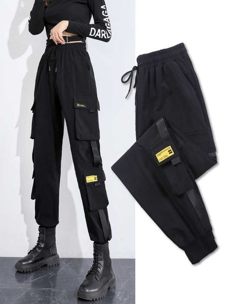 surmiitro thin long cargo pants women fashion summer autumn korean style black pockets high waist pants female 210712, Black;white
surmiitro thin long cargo pants women fashion summer autumn korean style black pockets high waist pants female 210712, Black;white