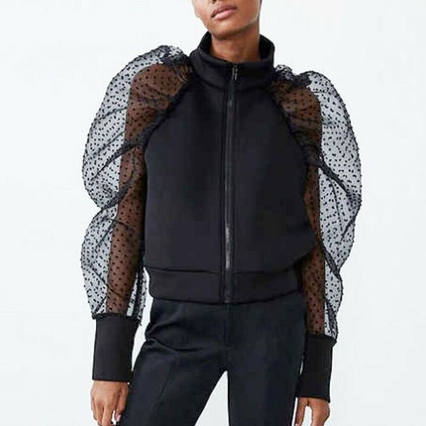 women's jackets stand collar women fashion translucent long sleeve coats elegant zipper solid female ladies hg, Black;brown
women's jackets stand collar women fashion translucent long sleeve coats elegant zipper solid female ladies hg, Black;brown