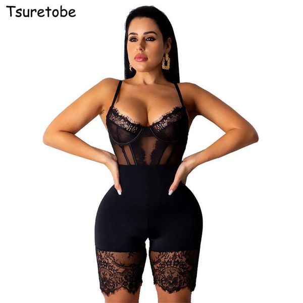 women's jumpsuits & rompers tsuretobe lace patchwork spaghetti strap women off shoulder playsuit bodycon party romper sleeveless overal, Black;white
women's jumpsuits & rompers tsuretobe lace patchwork spaghetti strap women off shoulder playsuit bodycon party romper sleeveless overal, Black;white