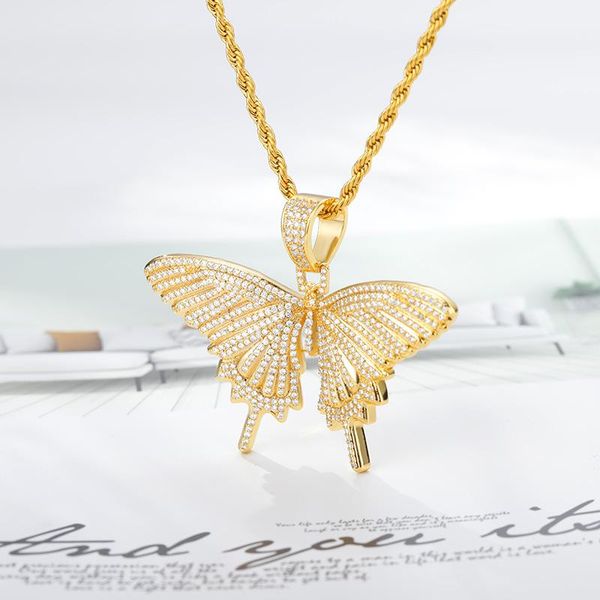 pendant necklaces zircon big butterfly charm fashion necklace for women golden shiny stainless steel chains rock holiday gift, Silver
pendant necklaces zircon big butterfly charm fashion necklace for women golden shiny stainless steel chains rock holiday gift, Silver