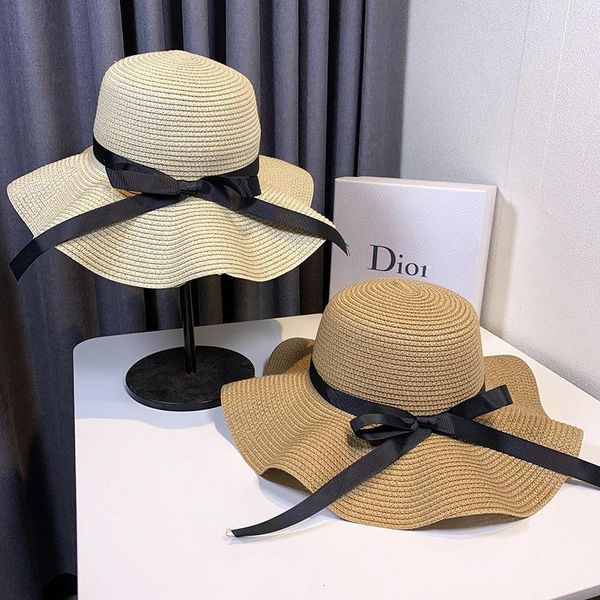 wide brim hats 2021 straw hat women's summer sunscreen sun fisherman's woven on beach vacation wedding bow, Blue;gray
wide brim hats 2021 straw hat women's summer sunscreen sun fisherman's woven on beach vacation wedding bow, Blue;gray