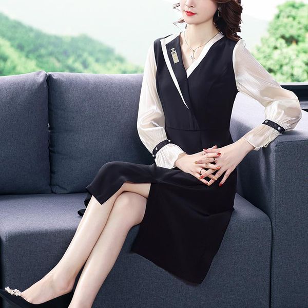 casual dresses 2021 spring patchwork satin black midi dress autumn vintage 3xl plus size long sleeve women elegant bodycon party vestidos, Black;gray
casual dresses 2021 spring patchwork satin black midi dress autumn vintage 3xl plus size long sleeve women elegant bodycon party vestidos, Black;gray