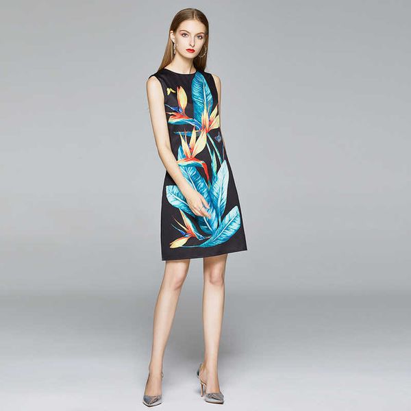 women summer designer elegant vest printed dress o-neck sleeveless casual party robe female vintage mini dress vestidos 210525, Black;gray
women summer designer elegant vest printed dress o-neck sleeveless casual party robe female vintage mini dress vestidos 210525, Black;gray