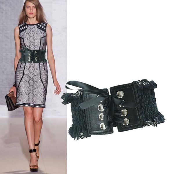 new design women lace waistband wide long pu leather fashion women cummerbunds dress decorate black lace bow buckle belt, Black;brown
new design women lace waistband wide long pu leather fashion women cummerbunds dress decorate black lace bow buckle belt, Black;brown