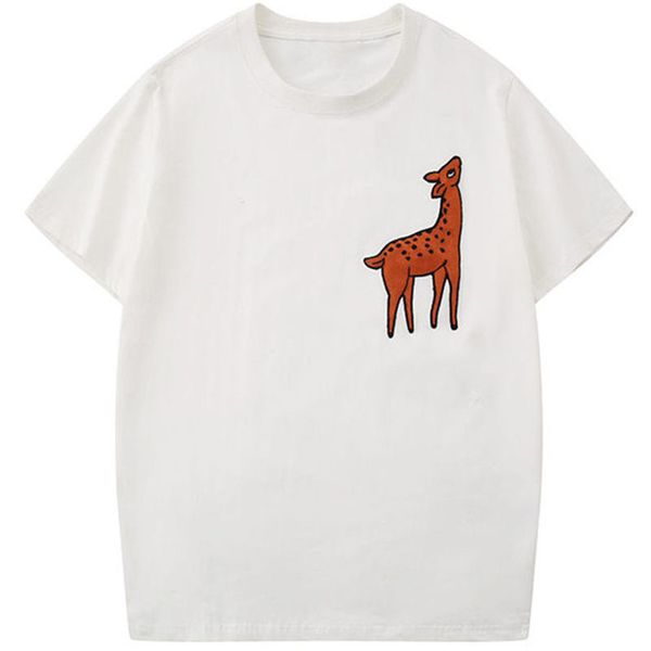 street fashion mens t shirt 2020 fawn embroidery polo pullover short sleeve t shirts men women couples stylish tee, White;black
street fashion mens t shirt 2020 fawn embroidery polo pullover short sleeve t shirts men women couples stylish tee, White;black