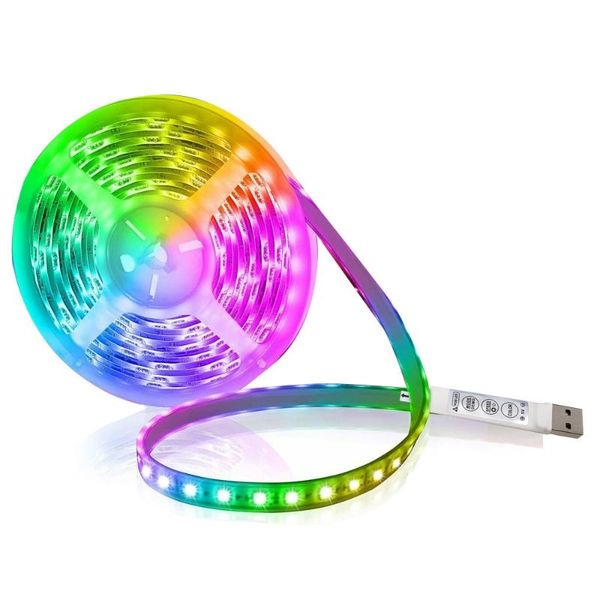 strips led lights usb rgb smd2835 dc5v 1m 2m 3m 4m 5m flexible lamp tape diode tv background lighting luces 3 key control