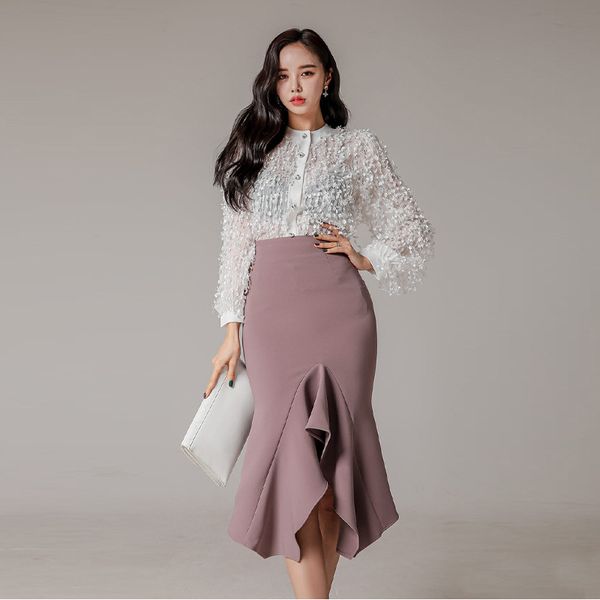 new arrival fashion women spring ol temperament perspective o-neck tassel chiffon shirt and ruffle skirt two piece set hjb2, Black
new arrival fashion women spring ol temperament perspective o-neck tassel chiffon shirt and ruffle skirt two piece set hjb2, Black