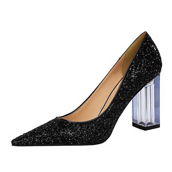 dress shoes 2021 fashion transparent crystal high heels shallow mouth pointed sequin wedding bride, Black
dress shoes 2021 fashion transparent crystal high heels shallow mouth pointed sequin wedding bride, Black
