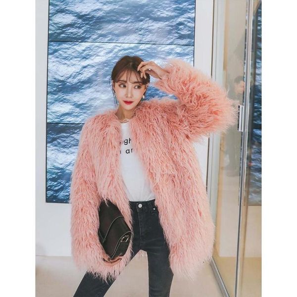 women's fur & faux women 2021 autumn winter elegant furry coat female fluffy warm long sleeve outerwear ladies casual hairy overcoat c4, Black
women's fur & faux women 2021 autumn winter elegant furry coat female fluffy warm long sleeve outerwear ladies casual hairy overcoat c4, Black