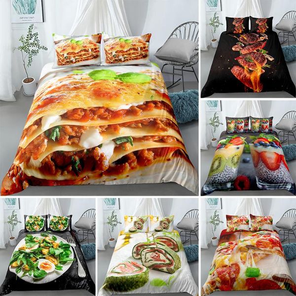 bedding sets delicious food steak pizza printed soft duvet cover 2/3pcs set luxury size quilt covers with pillowcases
bedding sets delicious food steak pizza printed soft duvet cover 2/3pcs set luxury size quilt covers with pillowcases