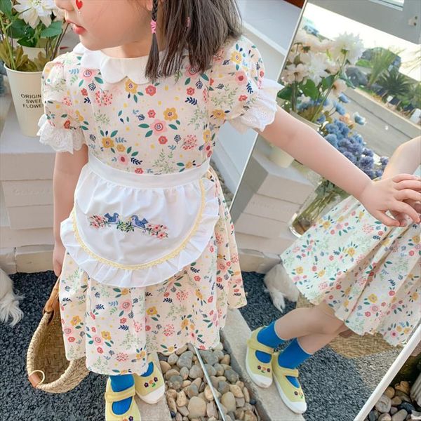 summer kids clothes korean girl dress short sleeve floral cotton girls one piece with apron, Red;yellow
summer kids clothes korean girl dress short sleeve floral cotton girls one piece with apron, Red;yellow