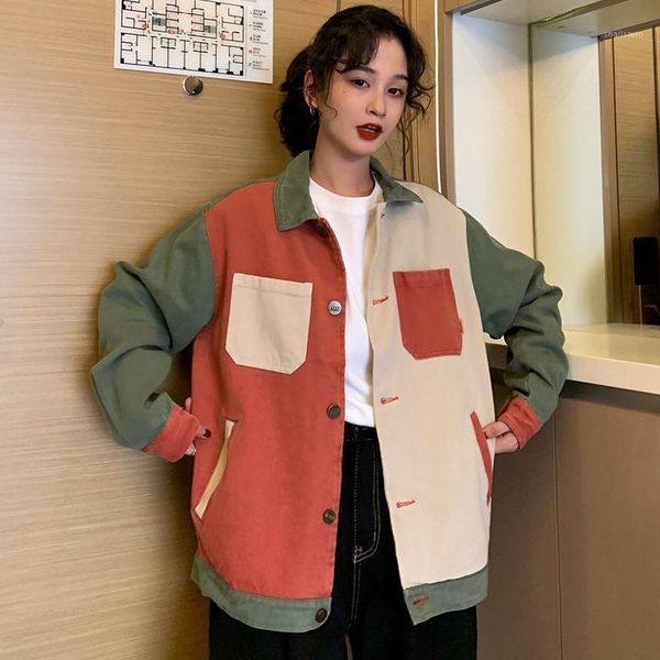 women's jackets ihobby hit color patchwork denim jacket women spring 2021 korean style original lazy wind bf loose-fitting, Black;brown
women's jackets ihobby hit color patchwork denim jacket women spring 2021 korean style original lazy wind bf loose-fitting, Black;brown