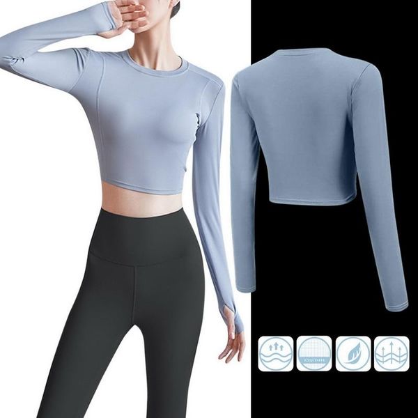 women's t-shirt laamei women long sleeve t-shirts exposed navel fitness quick dry gym sport crop solid sports shirts femme, White
women's t-shirt laamei women long sleeve t-shirts exposed navel fitness quick dry gym sport crop solid sports shirts femme, White