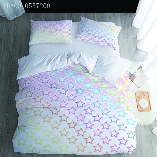 bedding sets 3d hd printing color stars set custom kids baby children duvet cover /king bed bedclothes
