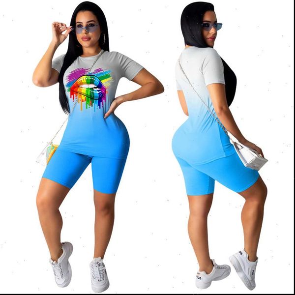 2021 summer women tracksuit gradient lips print plus size two piece set and biker shorts lounge wear outfits matching sets, Gray
2021 summer women tracksuit gradient lips print plus size two piece set and biker shorts lounge wear outfits matching sets, Gray