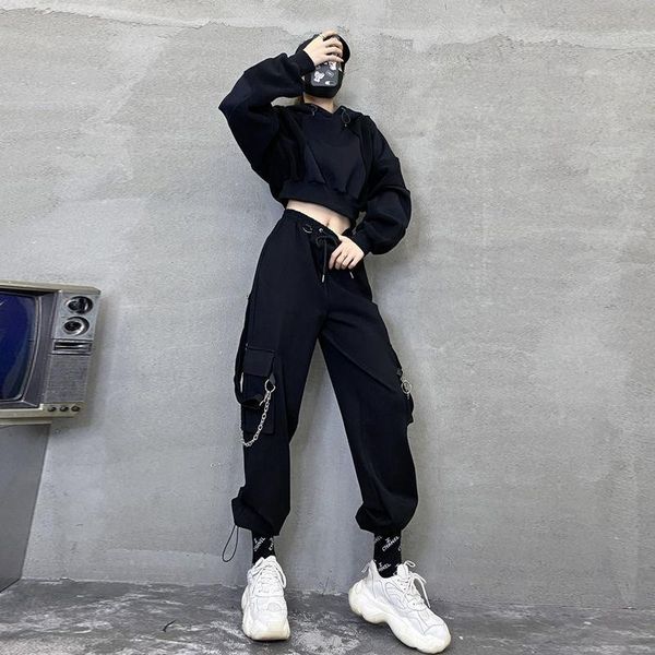 women's pants & capris punk oversized cargo women gothic streetwear black chain harajuku hippie korean street style trousers female hip, Black;white
women's pants & capris punk oversized cargo women gothic streetwear black chain harajuku hippie korean street style trousers female hip, Black;white
