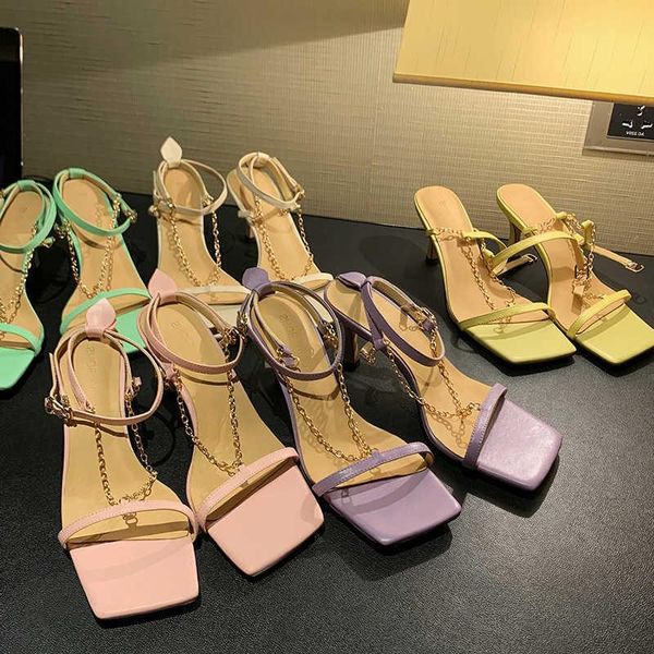 sandals 2021 summer style square chain fairy fashion one line roman thin heel high heels, Black
sandals 2021 summer style square chain fairy fashion one line roman thin heel high heels, Black