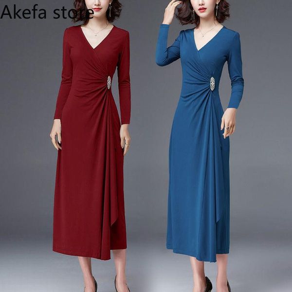 casual dresses v-neck diamond evening party dress women plus size 5xl 4xl elastic bodycon elegant high-end long vestidos 2021, Black;gray 
casual dresses v-neck diamond evening party dress women plus size 5xl 4xl elastic bodycon elegant high-end long vestidos 2021, Black;gray