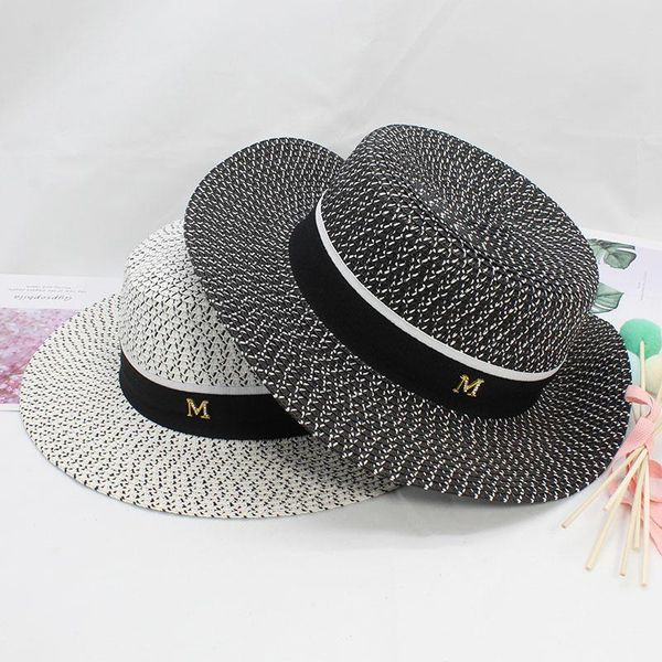 wide brim hats straw hat ribbon boater beach m letter flat 2021 women summer fedora panama ladies travel, Blue;gray
wide brim hats straw hat ribbon boater beach m letter flat 2021 women summer fedora panama ladies travel, Blue;gray