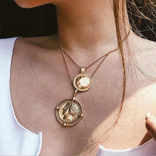 pendant necklaces gold/silver color hanging portrait coin chain choker necklace female layered charms bohemia jewelry gifts 2021
pendant necklaces gold/silver color hanging portrait coin chain choker necklace female layered charms bohemia jewelry gifts 2021