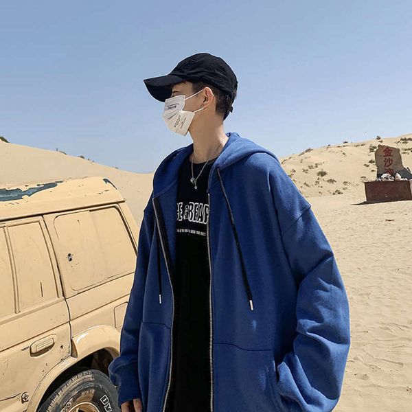 hooded style new 20 sweater pure color autumn men's trend loose casual sportswear cardigan, Gray
hooded style new 20 sweater pure color autumn men's trend loose casual sportswear cardigan, Gray