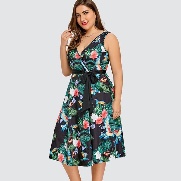 casual dresses plus size 5xl summer beach boho swing belted wrap women tunic dress floral print party 2021 big vestidos, Black;gray
casual dresses plus size 5xl summer beach boho swing belted wrap women tunic dress floral print party 2021 big vestidos, Black;gray