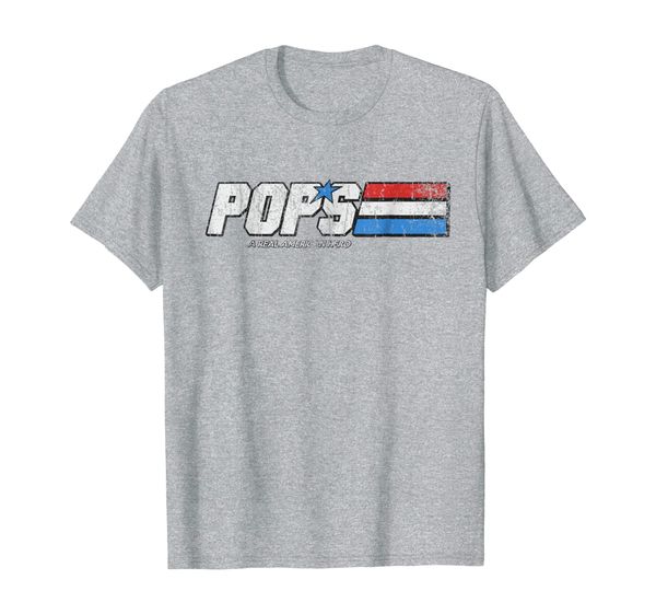 pops - a real american hero t-shirt, White;black