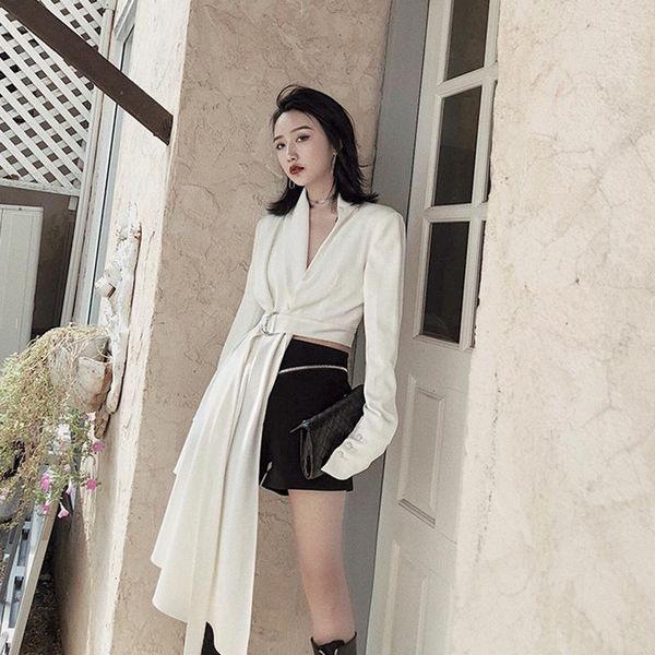 women's jackets female fashion jacket for women v neck long sleeve high waist with sashes white asymmetrical coats clothes, Black;brown
women's jackets female fashion jacket for women v neck long sleeve high waist with sashes white asymmetrical coats clothes, Black;brown