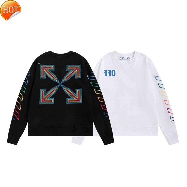 new and winter 2021 autumn off heavy industry colorful embroidery arrstyle round neck pullover for men women, Black
new and winter 2021 autumn off heavy industry colorful embroidery arrstyle round neck pullover for men women, Black