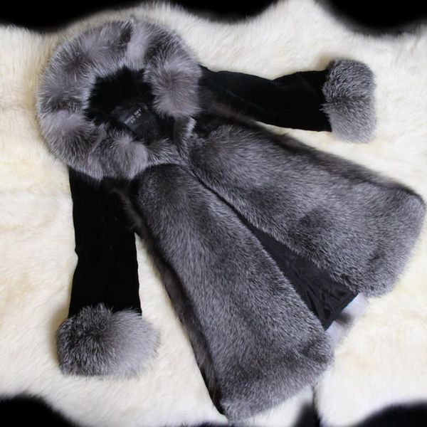 women's fur & faux 2022 coat luxury fuffly overcoat winter warm long sleeve hoodies hairy outerwear, Black
women's fur & faux 2022 coat luxury fuffly overcoat winter warm long sleeve hoodies hairy outerwear, Black