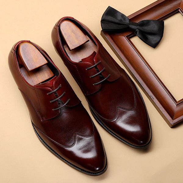 italian men dress shoes genuine leather mens oxfords lace up pointed toe formal office shoes party wedding shoes for men f94, Black
italian men dress shoes genuine leather mens oxfords lace up pointed toe formal office shoes party wedding shoes for men f94, Black
