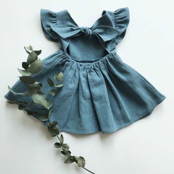 girls baby dress flying sleeve cotton linen solid color bowknot princess tutu dress european american childrens clothing, Red;yellow
girls baby dress flying sleeve cotton linen solid color bowknot princess tutu dress european american childrens clothing, Red;yellow
