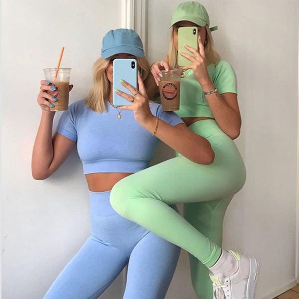 yoga outfits 2 pieces set suit seamless women's summer short sleeve tshirt crop high waist sports pants workout gym wear sportswear, White;red
yoga outfits 2 pieces set suit seamless women's summer short sleeve tshirt crop high waist sports pants workout gym wear sportswear, White;red