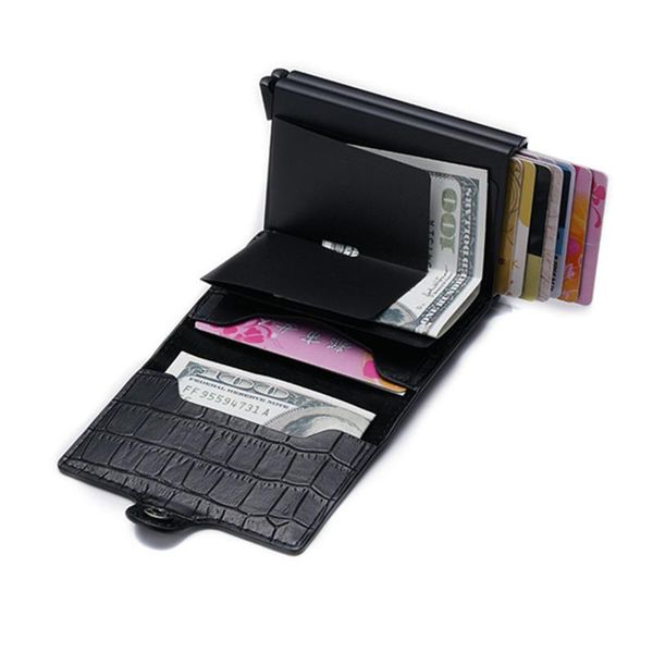 card holders zovyvol pu leather holder 2021 aluminium double box fashion men and women metal rfid vintage travel wallet, Brown;gray
card holders zovyvol pu leather holder 2021 aluminium double box fashion men and women metal rfid vintage travel wallet, Brown;gray