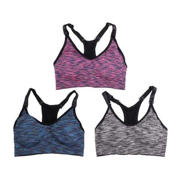 3pcs high impact workout gym activewear fitness padded seamless vest stretch nylon fitness for, White;black