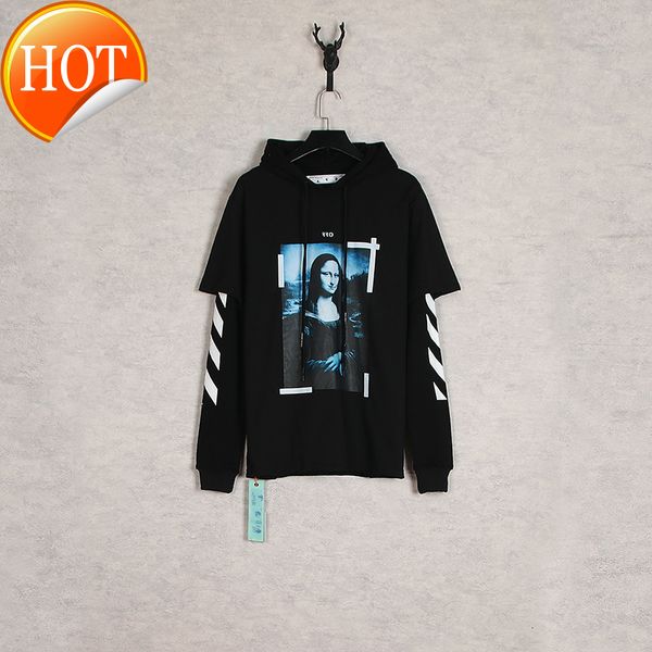 street high ow off chaopai monalisa oil painting arrow fake two-piece sweater casual hoodie, Black
street high ow off chaopai monalisa oil painting arrow fake two-piece sweater casual hoodie, Black