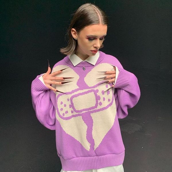 women's sweaters women casual loose love printed kniteed sweater long sleeve o neck purple high street pullover 2021 winter fashion out, White;black
women's sweaters women casual loose love printed kniteed sweater long sleeve o neck purple high street pullover 2021 winter fashion out, White;black