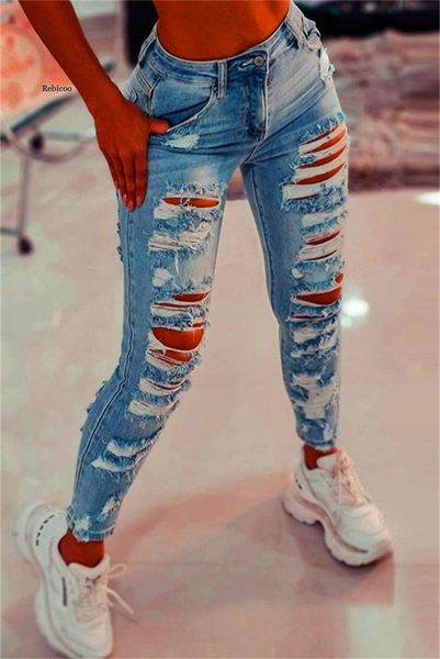 women's jeans women ripped cut out hole hollow stretch skinny streetwear denim trousers lady pencil pants, Blue
women's jeans women ripped cut out hole hollow stretch skinny streetwear denim trousers lady pencil pants, Blue