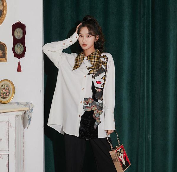 women's blouses & shirts fashionable autumn dress style design sense small crowd fun contrast loose printed white shirt
women's blouses & shirts fashionable autumn dress style design sense small crowd fun contrast loose printed white shirt