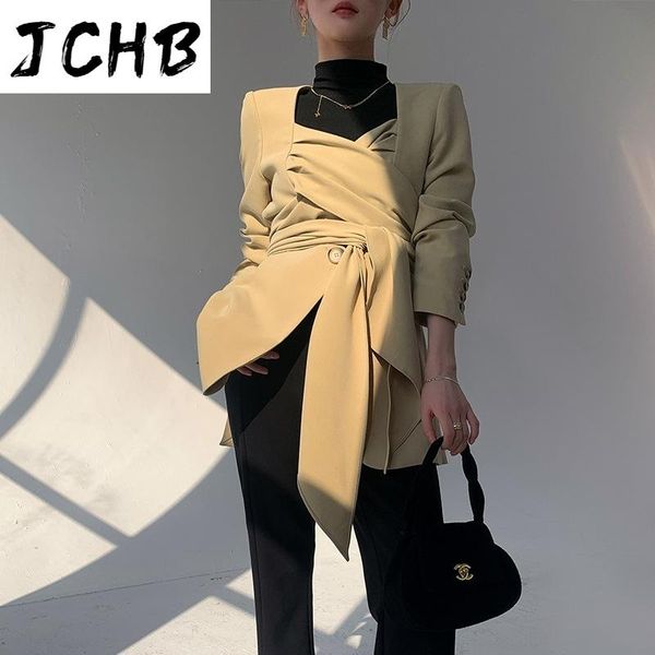 women's suits & blazers jchb 2021 spring and summer fashion casual long sleeve solid slim notched patchwork blacer coat women sh486, White;black 
women's suits & blazers jchb 2021 spring and summer fashion casual long sleeve solid slim notched patchwork blacer coat women sh486, White;black
