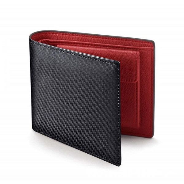 wallets men's carbon fiber pattern wallet two fold leather multi-card bit change short clip, Red;black
wallets men's carbon fiber pattern wallet two fold leather multi-card bit change short clip, Red;black