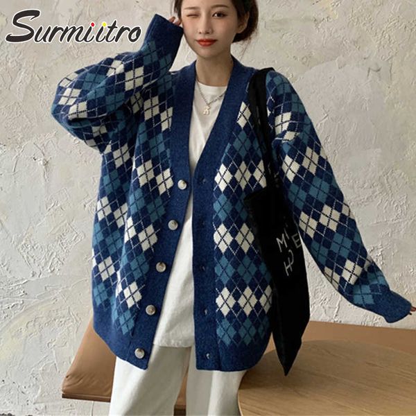 surmiitro knitted oversized cardigan women spring autumn long sleeve cardigan female korean plaid sweater coat knitwear 210712, White;black
surmiitro knitted oversized cardigan women spring autumn long sleeve cardigan female korean plaid sweater coat knitwear 210712, White;black