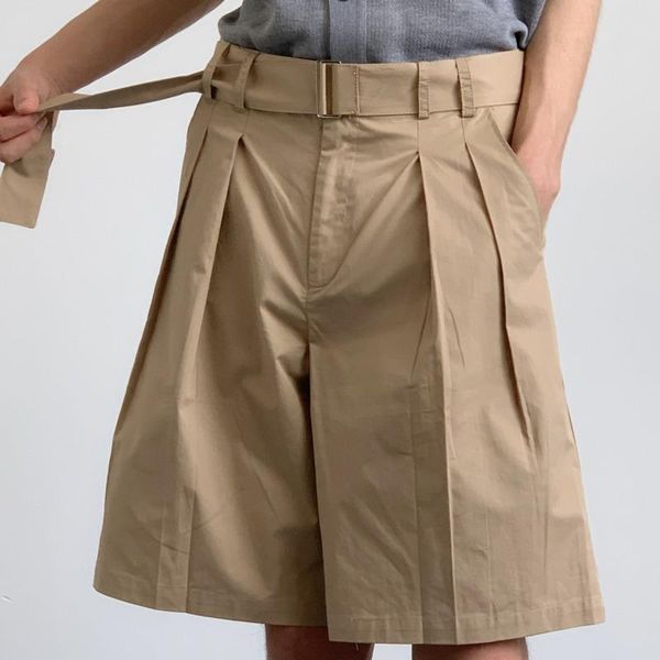 men's shorts casual with belt 2021 summer clothing korean fashion handsome loose straight wide leg knee length for male, White;black
men's shorts casual with belt 2021 summer clothing korean fashion handsome loose straight wide leg knee length for male, White;black