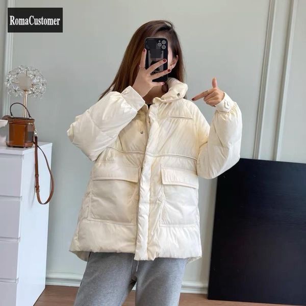 women's down & parkas 2021 womens fashion casual white duck jacket elegant loose coat pockets warm korean female solid parka, Black
women's down & parkas 2021 womens fashion casual white duck jacket elegant loose coat pockets warm korean female solid parka, Black
